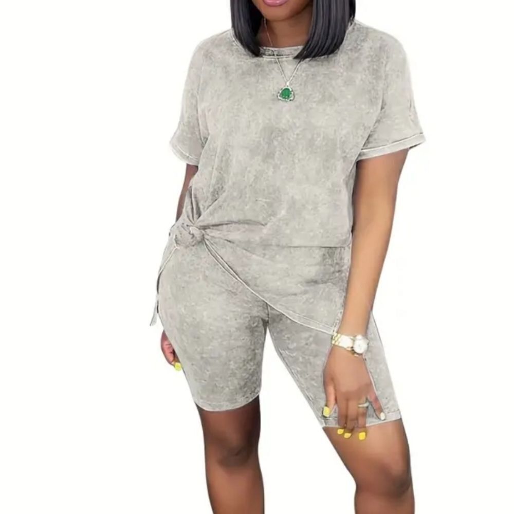 Ladies Casual Solid Two-piece Set sz Medium
